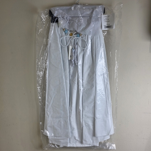 NWT Tory Burch Beaded Cotton Poplin Skirt Long White - Picture 6 of 10